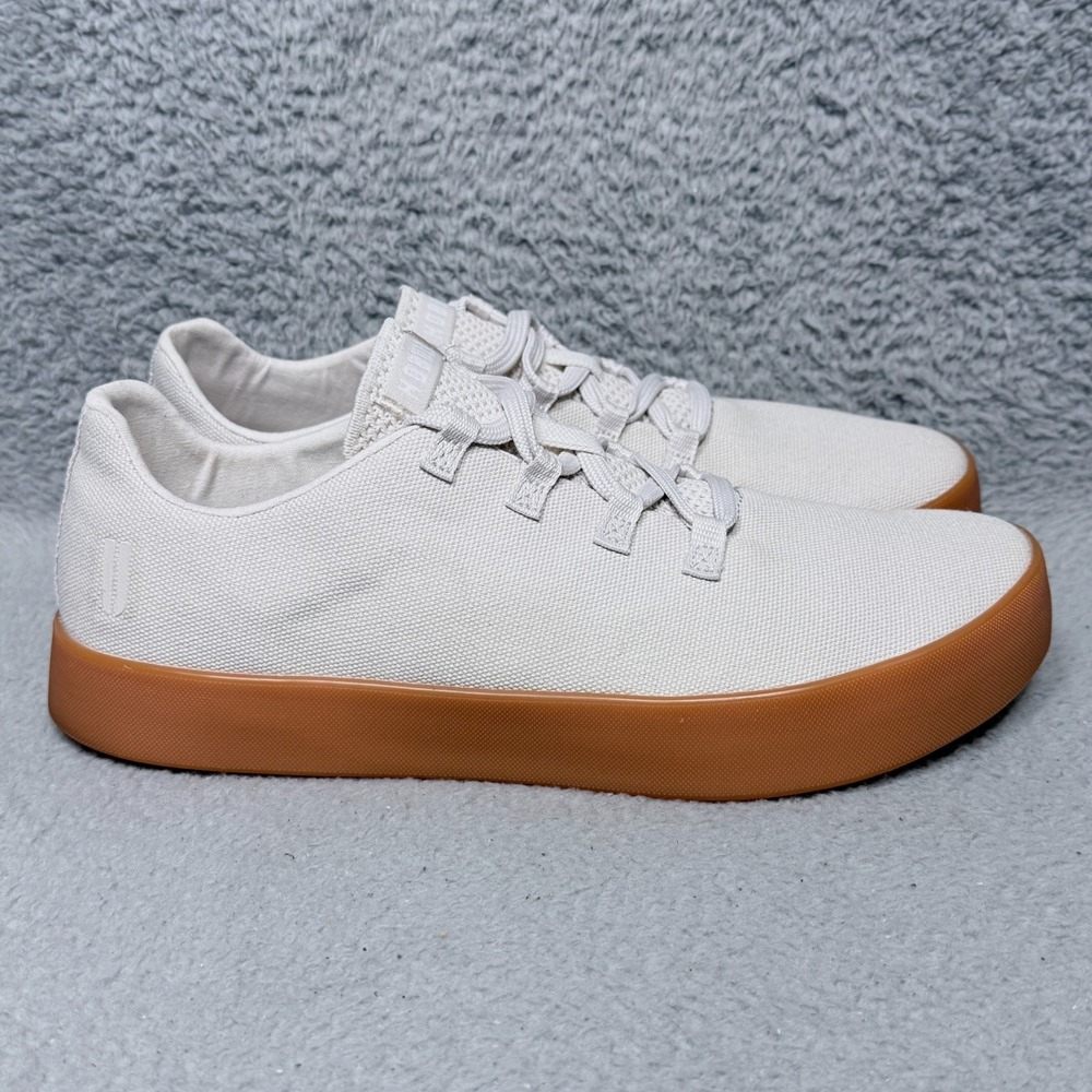 NOBULL White Canvas Athletic Sneakers with Gum Sole